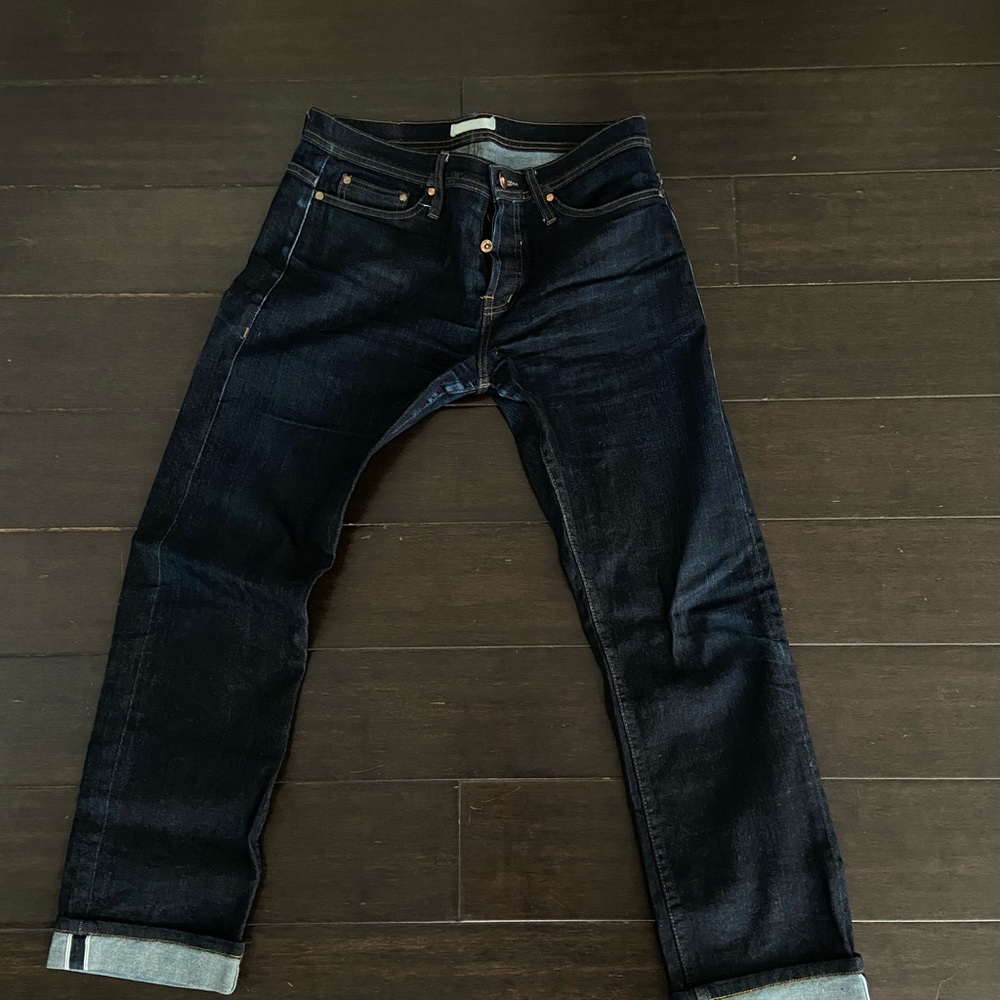Unbranded Selvedge 11oz Men's  Tapered Jeans - Dark Blue